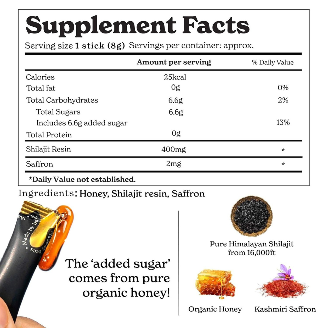 Pure Shilajit Honey Sticks™